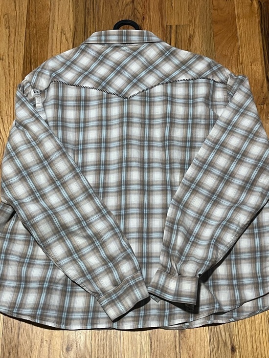 Rough Stock Panhandle Slim Plaid Western Shirt XXL 100% Cotton Snap Button - Picture 3 of 10